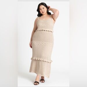 Eloquii Cream Maxi Dress